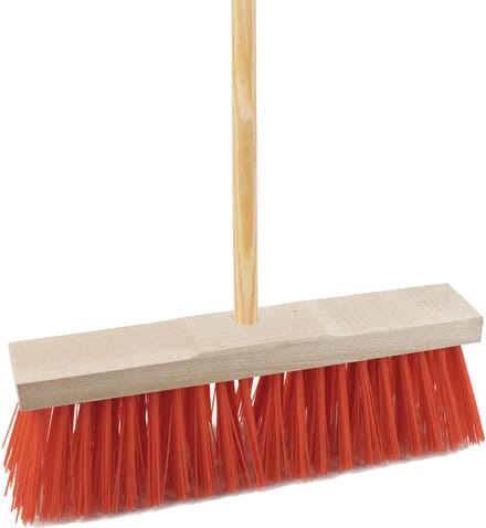 Sorex Bezem buiten - 32 cm - rood - steel 150 cm - harde bezem - straatbezem