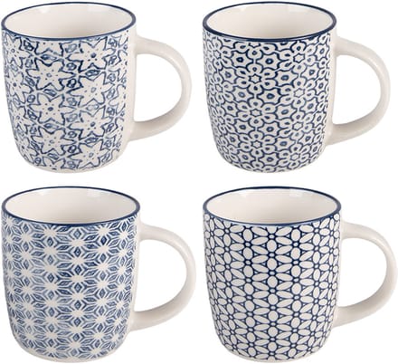 Clayre & Eef Mok Set van 4 300 ml Wit Porselein