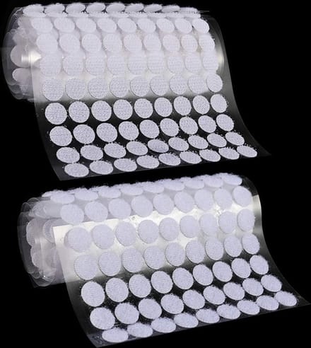 Zelfklevend klittenband - Set van 99 stuks - 10mm in dia -  Wit