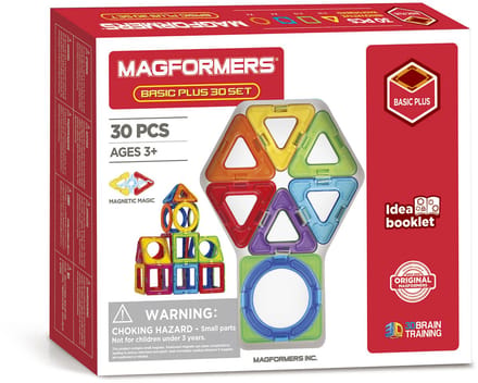 Magformers Basic Plus Set- bouwset 30 stuks- magnetisch speelgoed- speelgoed 3,4,5,6,7 jaar jongens en meisjes– Montessori speelgoed- educatief speelgoed- constructie speelgoed