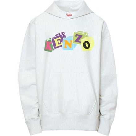Kenzo gekleurde bloklogo grijze hoodie