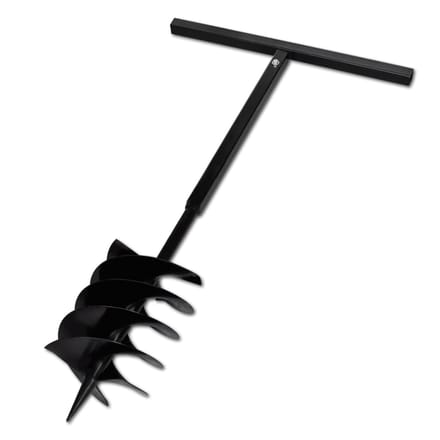 vidaXL - Grondboor - met - handvat - en - schroefkop - 200 - mm - (zwart)