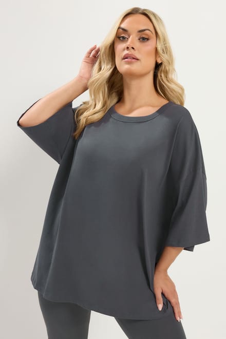 Yours Houtskoolgrijs Oversized Boxy Tshirt Size 42