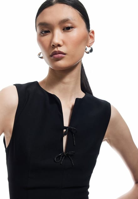 Mini-lengte Fit & Flare-jurk Satinkleid