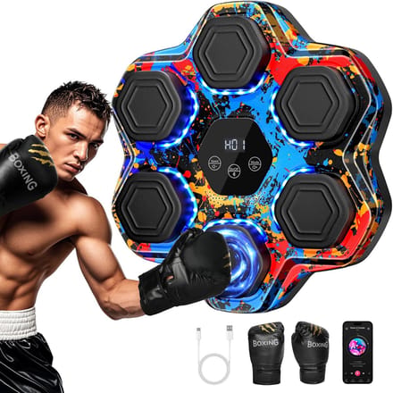 Muziek Boksmachine - Ponsentrainer - Interactieve Training - 9 Modi Snelheden - 44 cm breed - Zwart