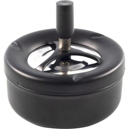 Terras asbak - mat zwart - RVS - D12 x H7 cm - drukasbak