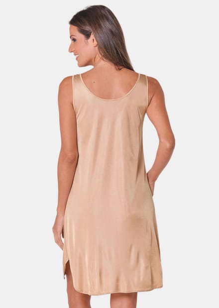 Onderjurk van soepele viscose - karamel - Gr. 38 van Goldner Fashion