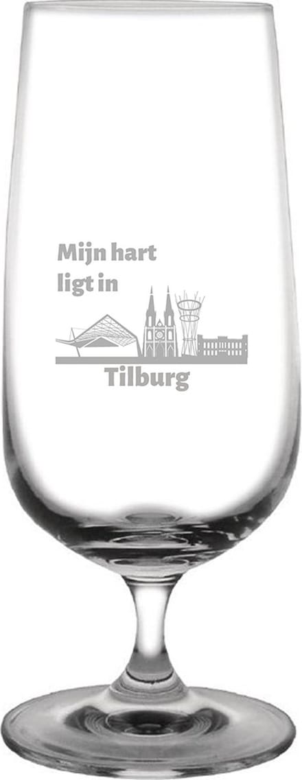 Gegraveerde bierglas op voet 41cl Tilburg