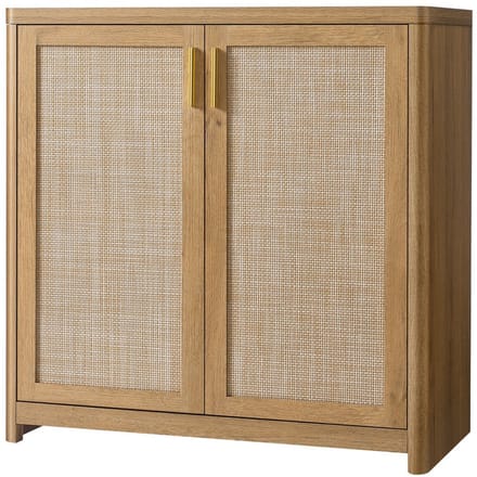 VASAGLE - Opbergkast - Boho-Stijl - Deuren met Rotanlook - Verstelbare Plank