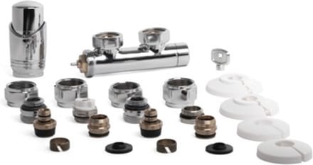 Riko Onderblok Set Haaks Links 16 x 2,0 en 15 mm Knel - Chroom