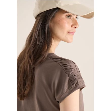 Shirt met korte mouwen en rimpels