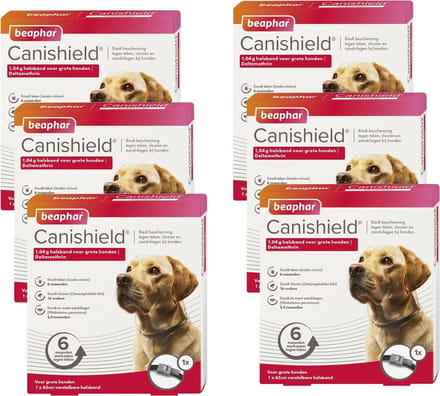 Beaphar Canishield Parasietenband Hond - Anti vlooien en tekenmiddel - 6 x per stuk Groot