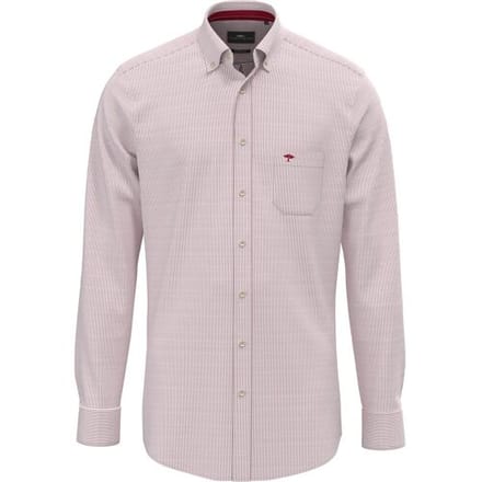 Fynch-Hatton Overhemd Fine Stripe Washed Oxford Cranberry Red / male