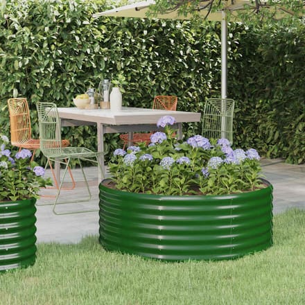 vidaXL - Plantenbak - 100x100x36 - cm - gegalvaniseerd - staal - groen