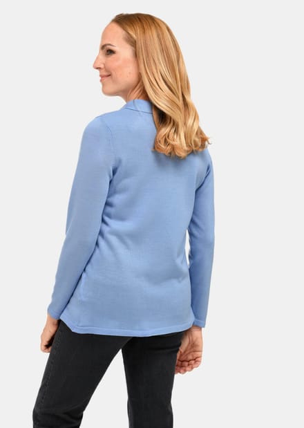 Goldner Poloshirt Glad gebreide trui met overhemdkraag