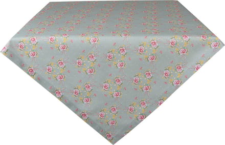 Clayre & Eef Tafelkleed 150x150 cm Groen Katoen Bloemen