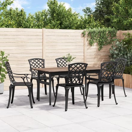 vidaXL - Tuinstoelen - 6 - st - gietaluminium - zwart