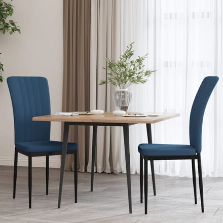 vidaXL - Eetkamerstoelen - 2 - st - fluweel - blauw