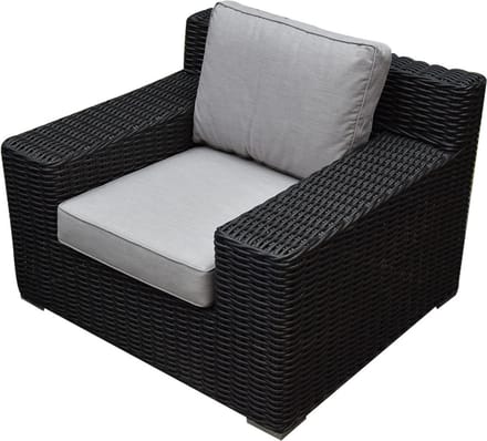 Manjavico lounge tuinstoel zwart wicker