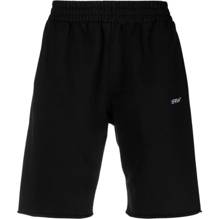 Gebroken witte zwarte sweatshort met krabbelontwerp