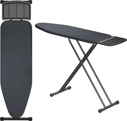 SensaHome Strijkplank – Inklapbare Strijktafel met Stoomunithouder – 125×45cm – Denim Black