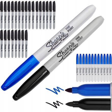 Sharpie Fine Markers Zwart & Blauw - 36 Stuks met 1.0mm Punt