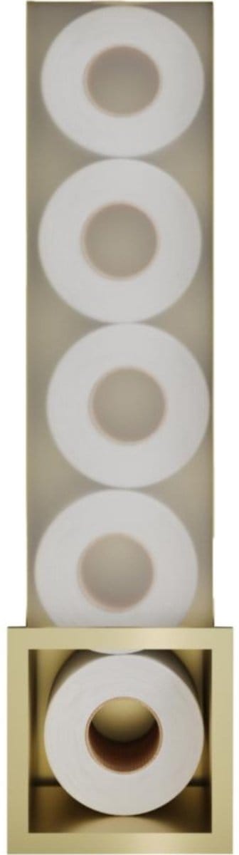 Hotbath &More ST016 inbouw reserverolhouder 16x60x14cm geborsteld messing PVD