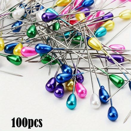 100 pièces Épingles de positionnement colorées faites à la main pour la couture et la literie - Faciles à utiliser et durables 100pcs/set multicolore