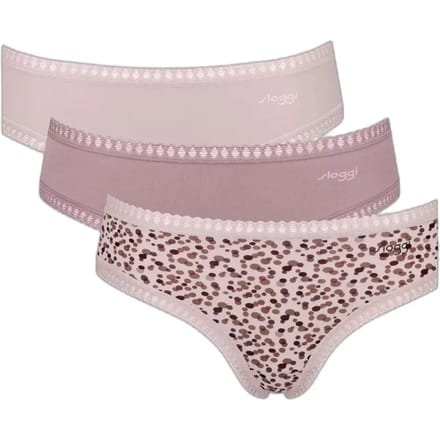 Sloggi Women GO Crush Hipster (3-pack) - dames slip - lichtroze - mauve - print
