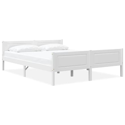 vidaXL - Bedframe - massief - grenenhout - wit - 120x200 - cm