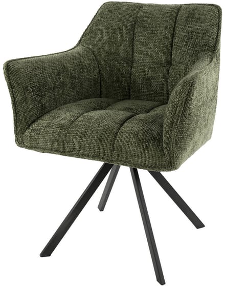 Giga Meubel Eetkamerstoel Alura - Groen - Draaibaar - Set van 2