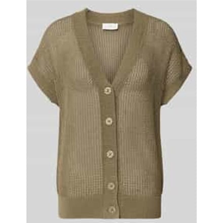 Cardigan van viscosemix met V-hals