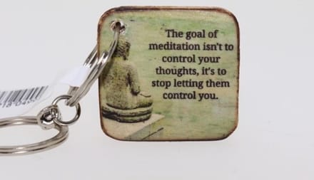 Quote sleutelhanger 3x3 cm The goal of meditation
