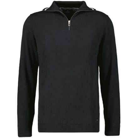 Ragman Trui Zip Collar Knitted Cotton Cashmere Zwart / male