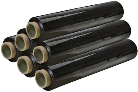 Set van 6 Zwarte Handwikkel Folie voor Palletwikkeling 50 cm x 300 cm