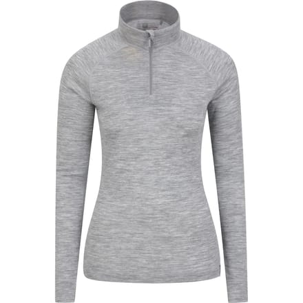 Mountain Warehouse Dames/Dames Merino Wol Zip Hals Thermo Top (Grijs)