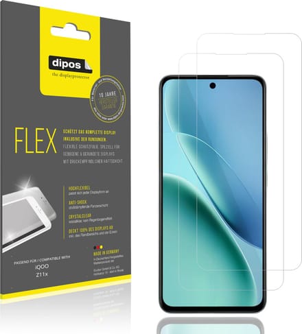 dipos – 2x Beschermfolie geschikt voor iQOO Z11x | 3D Full Cover Screenprotector | 100% Passend