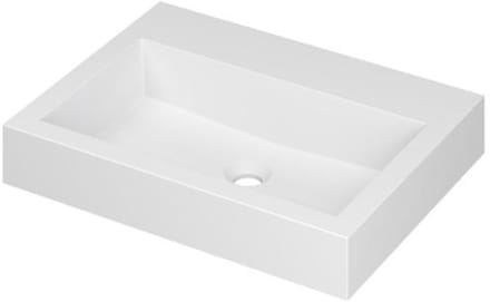 INK Momento Wastafel Polystone Zonder Kraangat - 600x450x90 mm - Mat Wit
