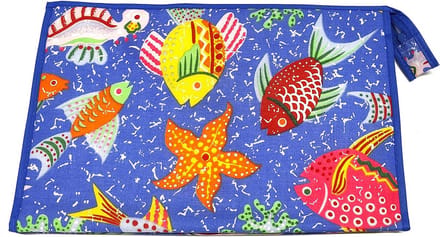 Rojafit - Toilettas - Groot - Pesce Azzurro - Afmeting 30 x 7 x 19 cm.