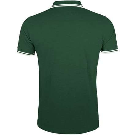 SOLS Heren Pasadena getipt korte mouw Pique Polo Shirt (Bos/Wit)