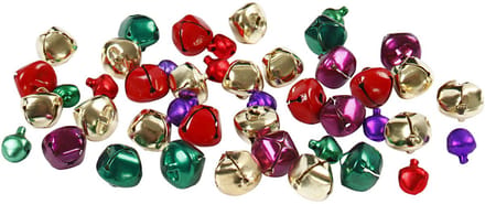 Belletjes, d 10+14 mm, metallic kleuren, 320 div/ 1 doos