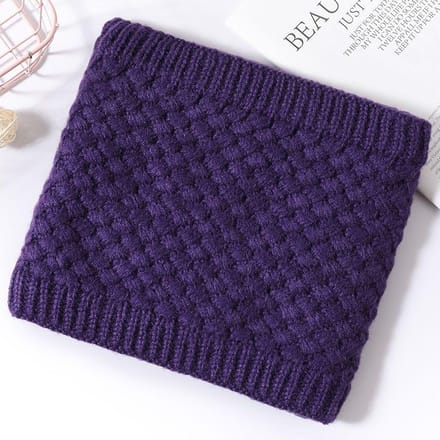 Cache-cou d'hiver chaud en polaire épais à boucle unique polyvalent pour hommes et femmes violet