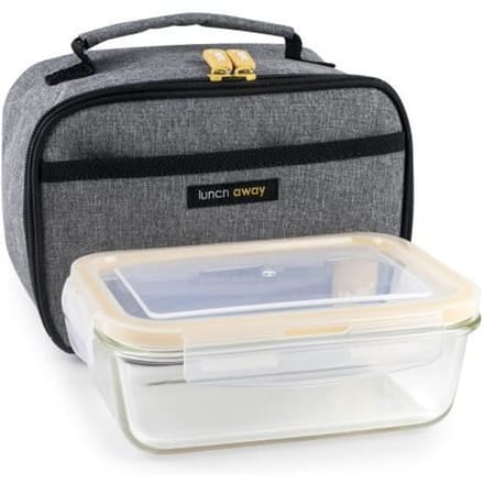 Lunchtrommel met accessoires Ibili 753401g Grijs Polyester Borosilicaatglas 21 x 13 x 14 cm