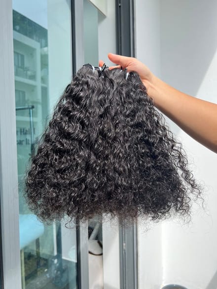 AAA Vietnamese one donor hair extensions 1B -100% virgin haar- 14”& 16.” Bundles