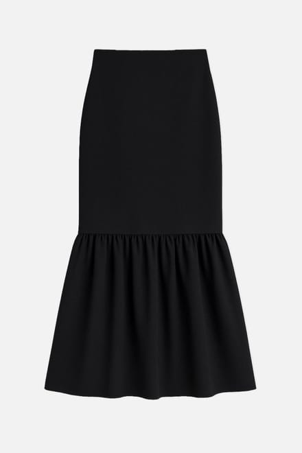 Touché Privé - Crêpe rok met volants - Zwart - Dames