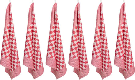 CarrÉ Keukenhanddoek Rood Set6 65x65cm - Katoen