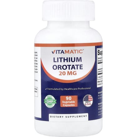 Lithium Orotate, 20 mg, 90 Vegetable Capsules