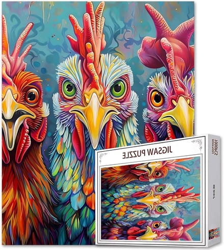 Kippen Puzzel - Jigsaw Puzzel Legpuzzel - Ontspanning Thuis - 1000 Stukjes - 50 x 70 cm - Kleurrijk