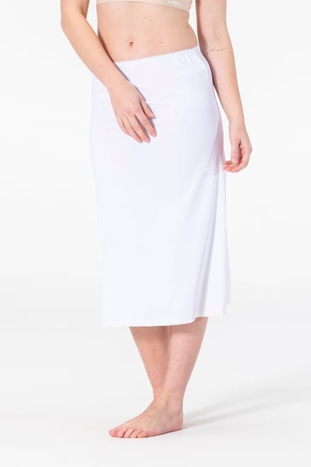 Dames Onderrok Lang - Jupon - Microfiber - Anti-Schuren - Wit - 70CM - Maat S/M