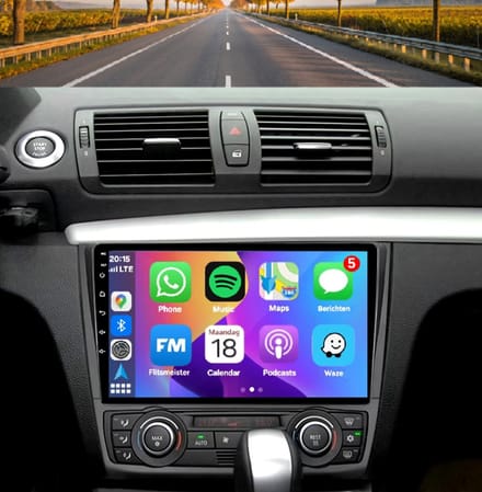 Autoradio 4/64 met Carplay en Android auto | Geschikt voor Bmw 1 serie E87 E81 E82 E88 2004-2012 | Radio scherm met Navigatie | 2004 2005 2006 2007 2008 2009 2010 2011 2012 | M